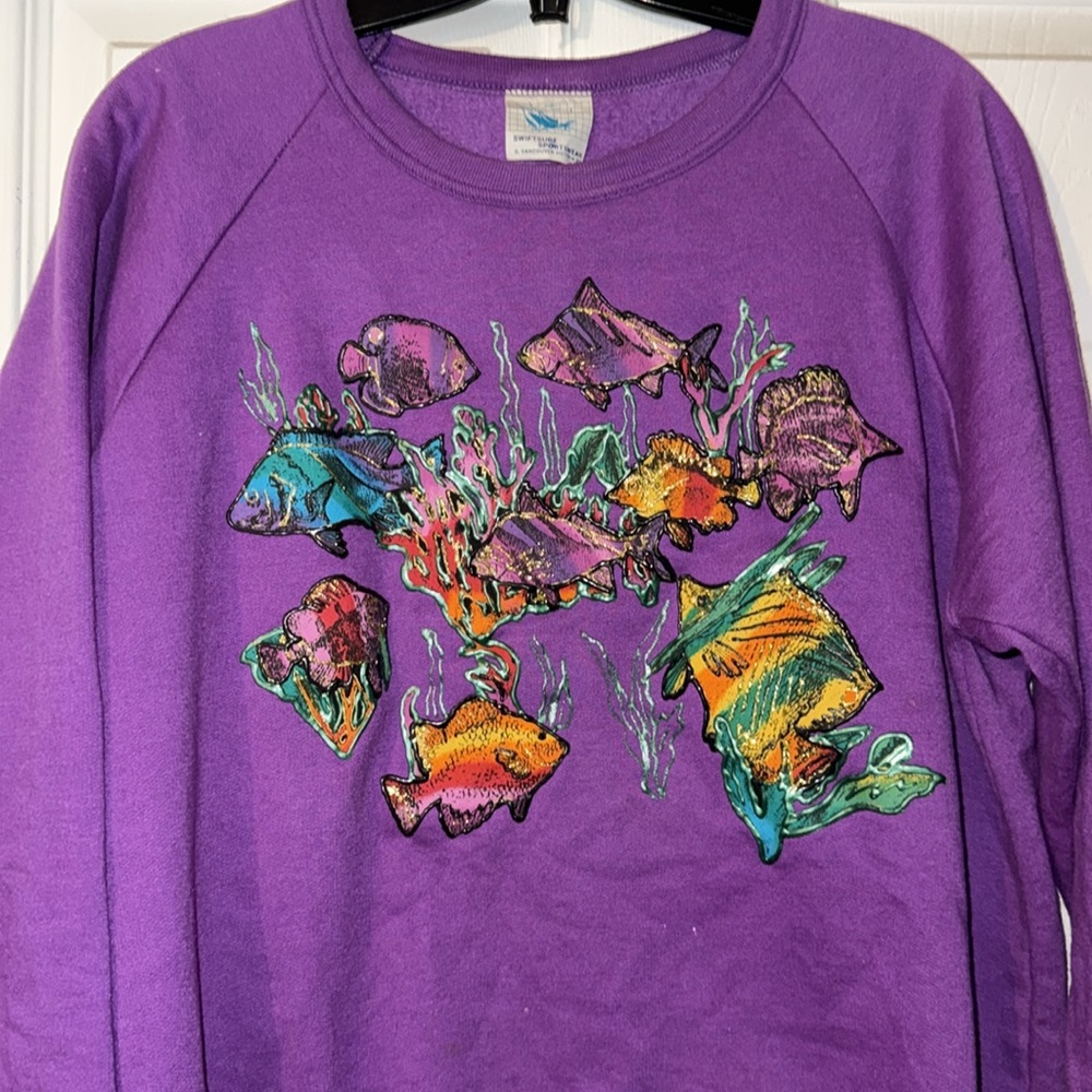 Vintage Fish Print Sweatshirt
